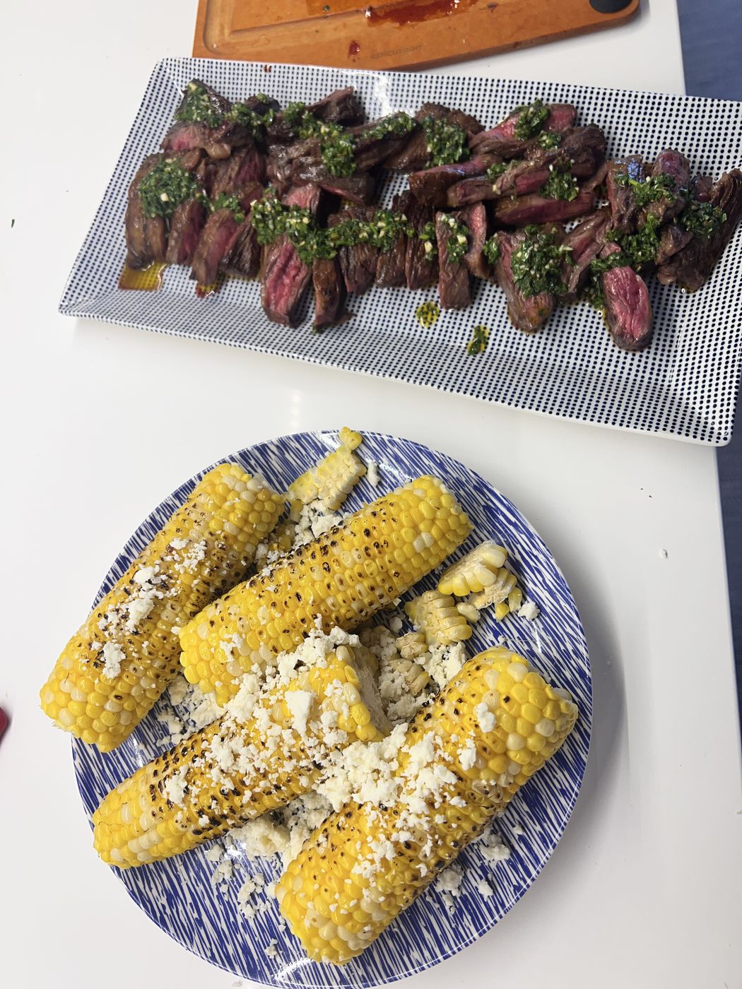 Steak Chimichurri and Street Corn